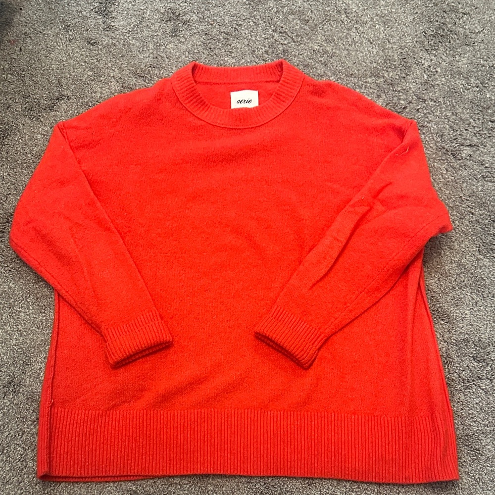 Aerie Vibrant Red Crewneck Sweater